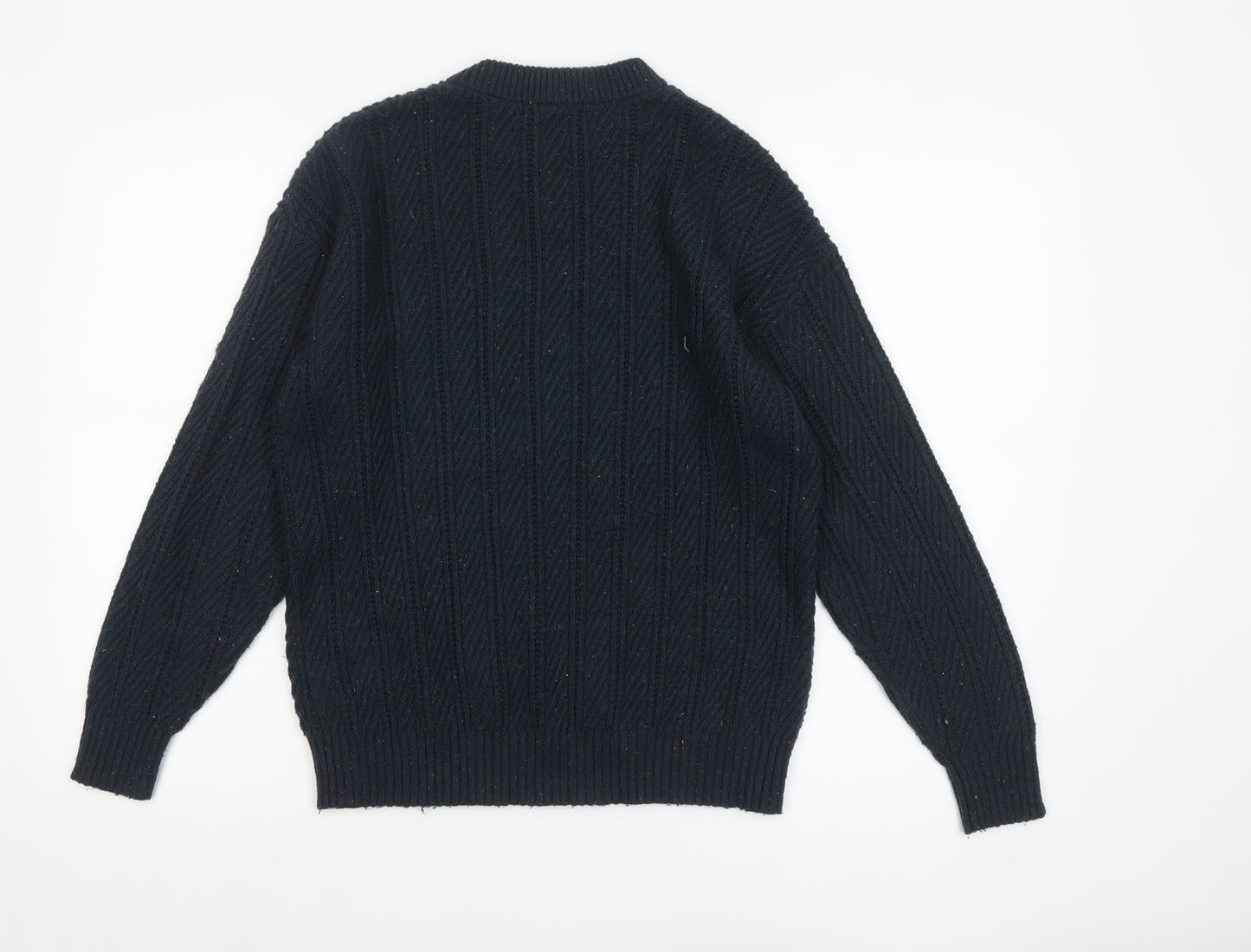 Marks and Spencer Women's Black Cable-Knit Pullover Jumper Medium