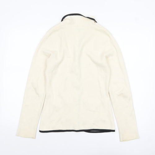 Jobis Women Ivory Black Trim Cardigan UK 10 Cotton Blend