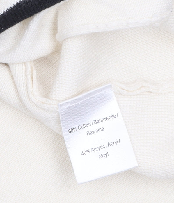 Jobis Women Ivory Black Trim Cardigan UK 10 Cotton Blend