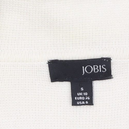 Jobis Women Ivory Black Trim Cardigan UK 10 Cotton Blend