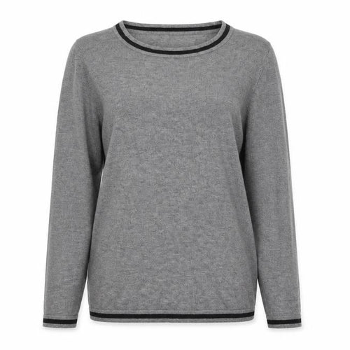 Mango Women Grey Boat Neck 3/4 Sleeve Knit Jumper XS