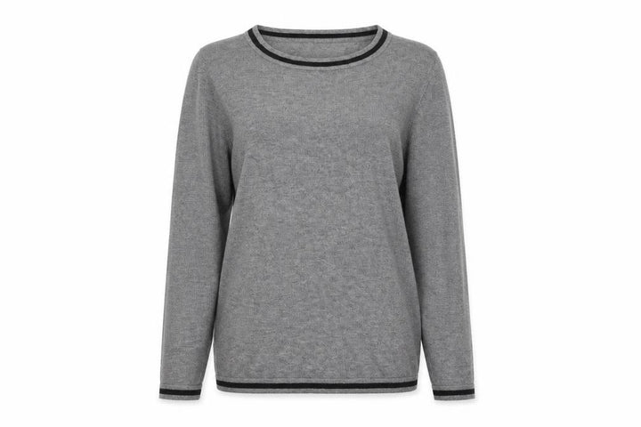 Mango Women Grey Boat Neck 3/4 Sleeve Knit Jumper XS