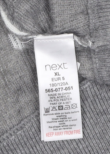 Next Men's XL Christmas Elf Graphic Pullover Jumper in Green and Grey