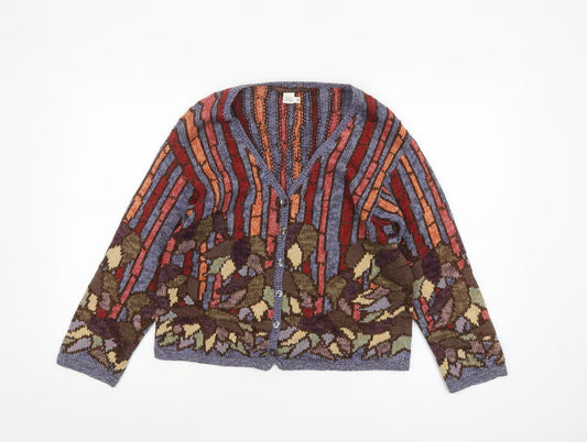 Peruvian Connection Women’s Multicoloured Cotton Knit Cardigan M