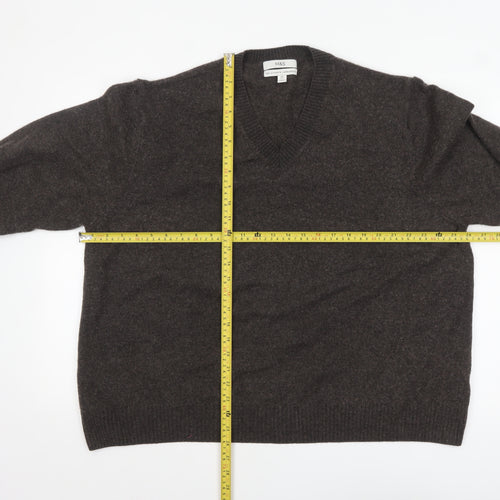 Marks and Spencer Men’s Brown 2XL Wool V-Neck Jumper