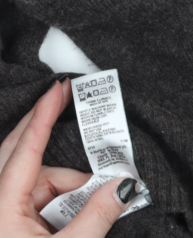 Marks and Spencer Men’s Brown 2XL Wool V-Neck Jumper