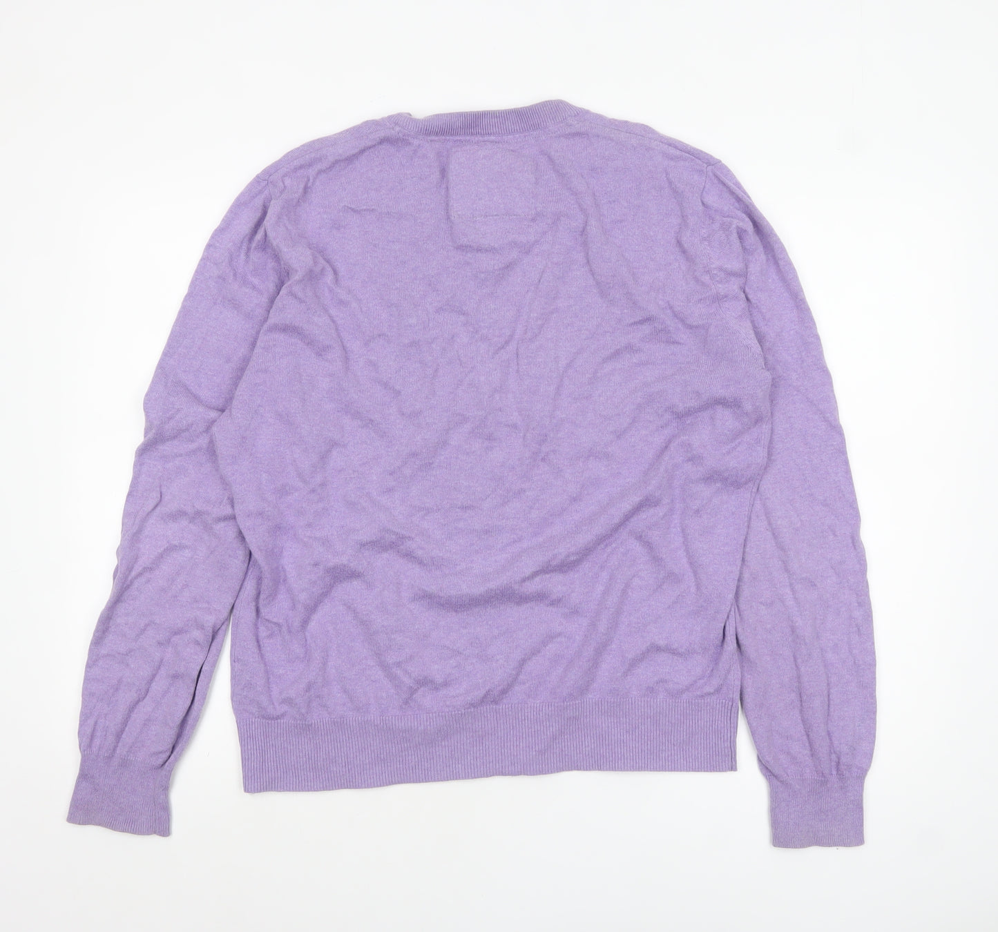 Jack Wills Men’s Purple V-Neck Cotton Cashmere Jumper XL