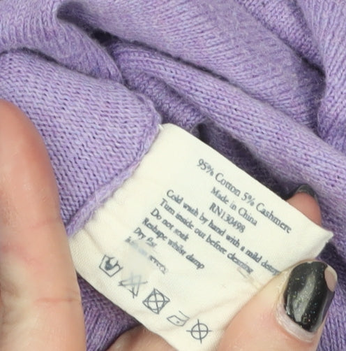 Jack Wills Men’s Purple V-Neck Cotton Cashmere Jumper XL