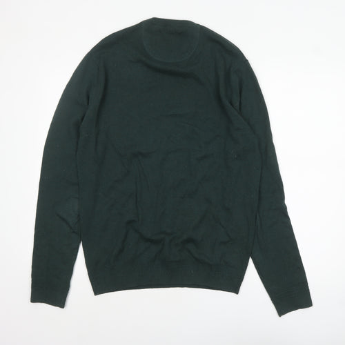 Jack Wills Men's Green Cotton Wool Crew Neck Pullover Jumper M