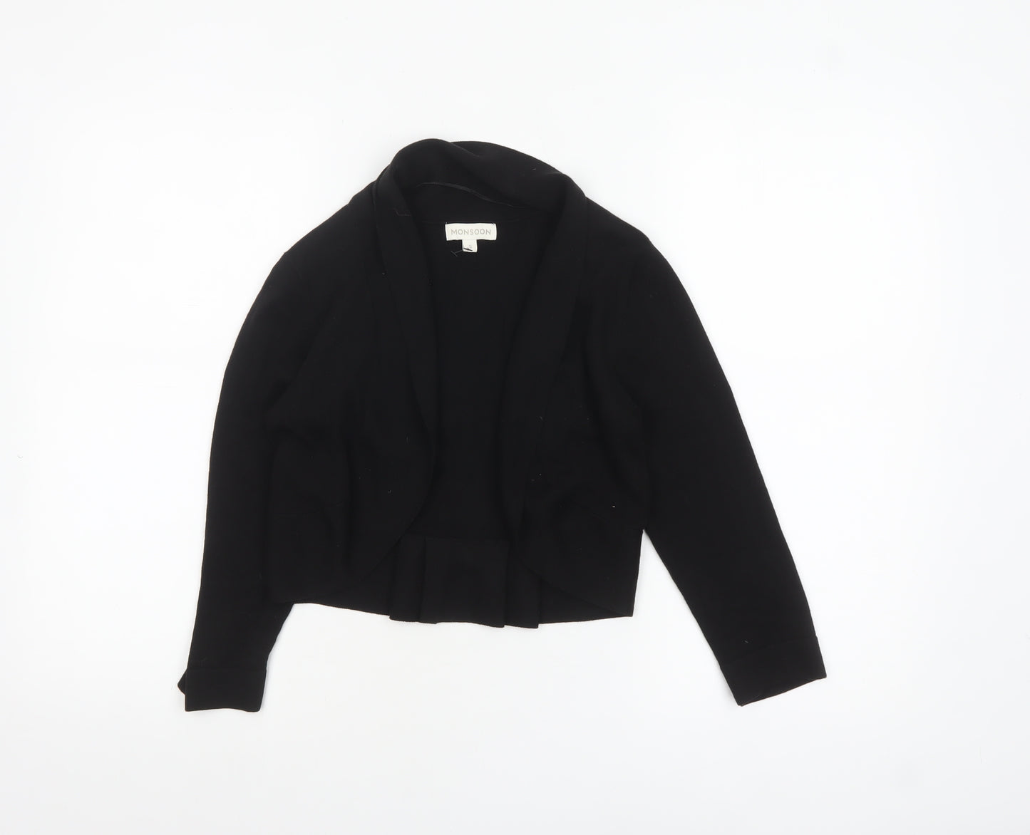 Monsoon Women's Black Cotton Bow Detail Cardigan Size S