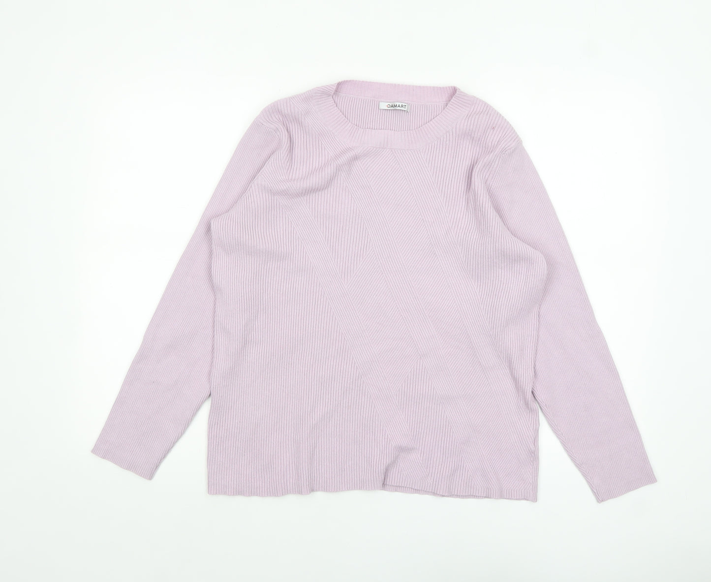 Damart Womens Pink Viscose Blend Crew Neck Long Sleeve Jumper Size 18/20