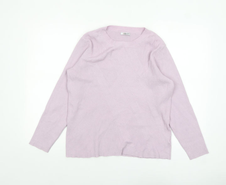 Damart Womens Pink Viscose Blend Crew Neck Long Sleeve Jumper Size 18/20