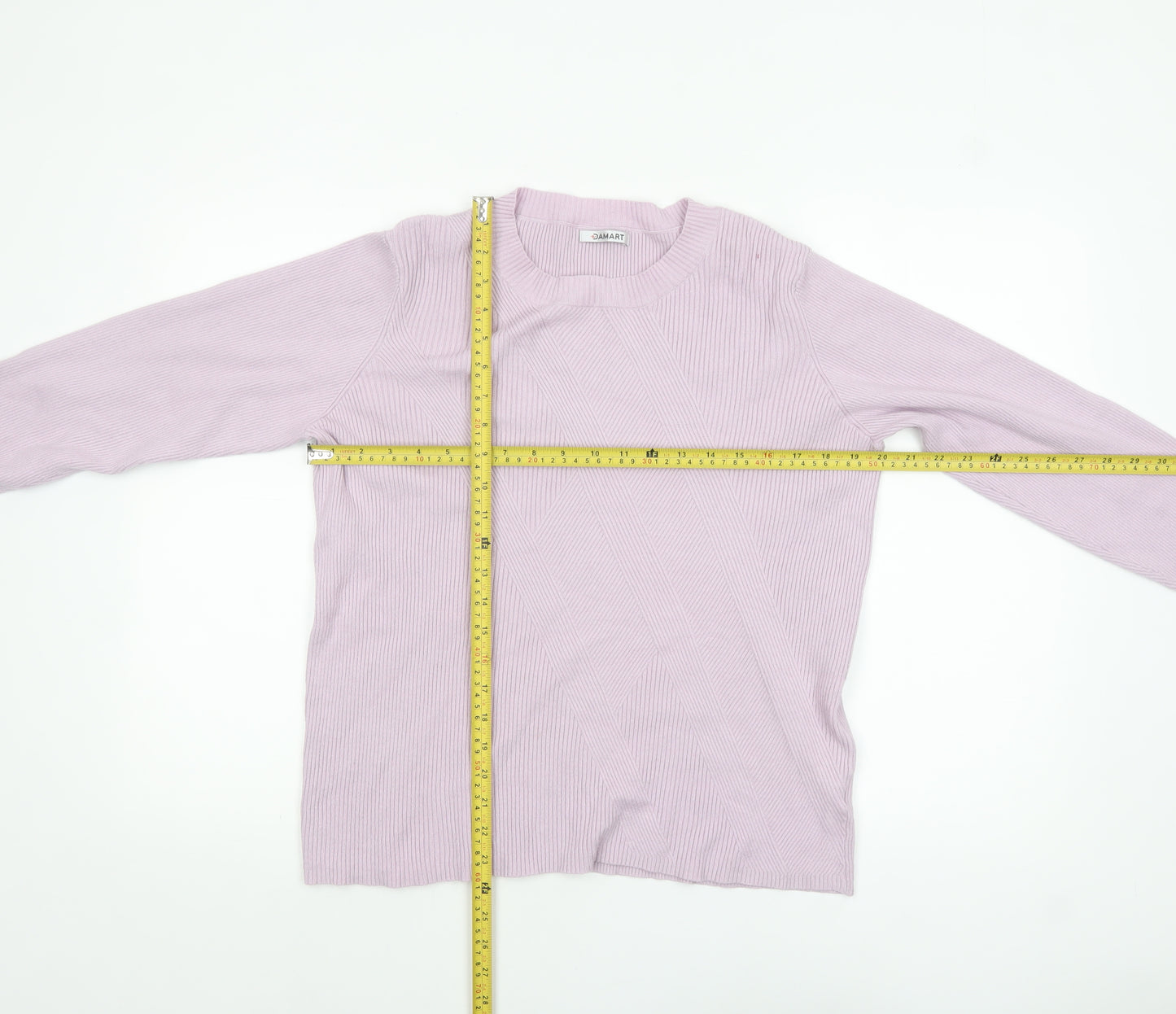 Damart Womens Pink Viscose Blend Crew Neck Long Sleeve Jumper Size 18/20