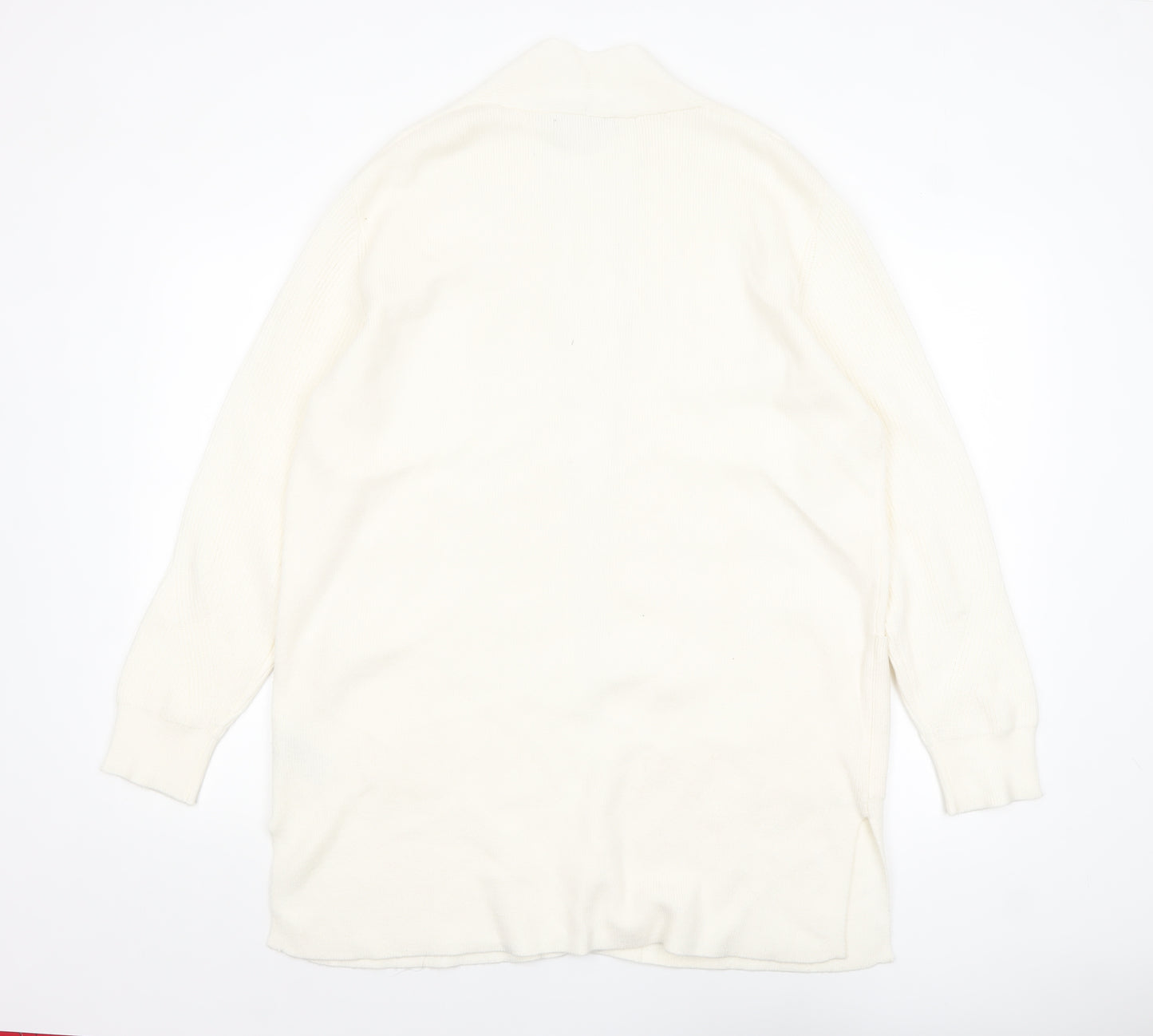 Marks and Spencer Women White Size 16 Knit Open Front Cardigan