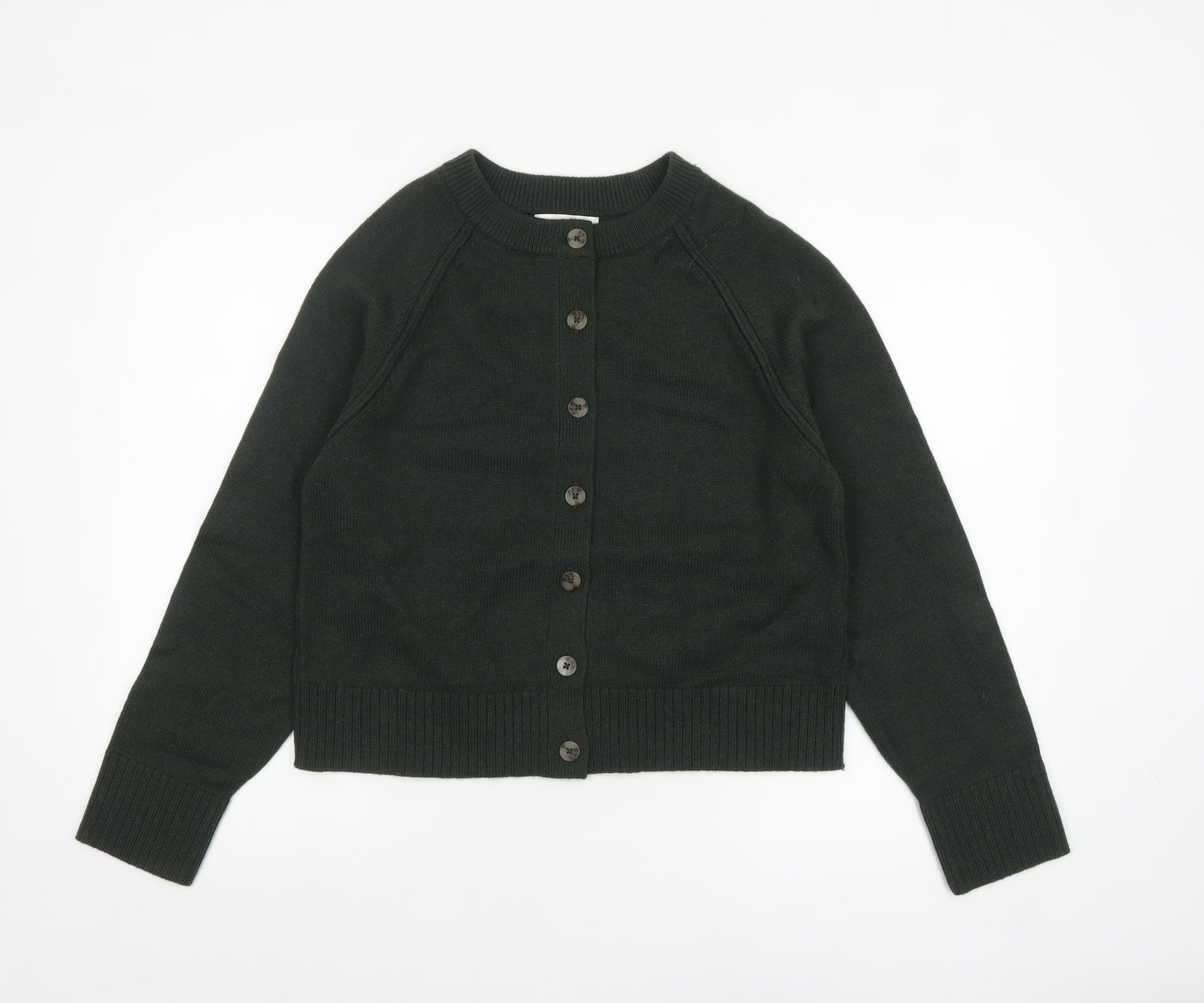 Marks and Spencer Womens Green Lambswool Blend Button Cardigan M