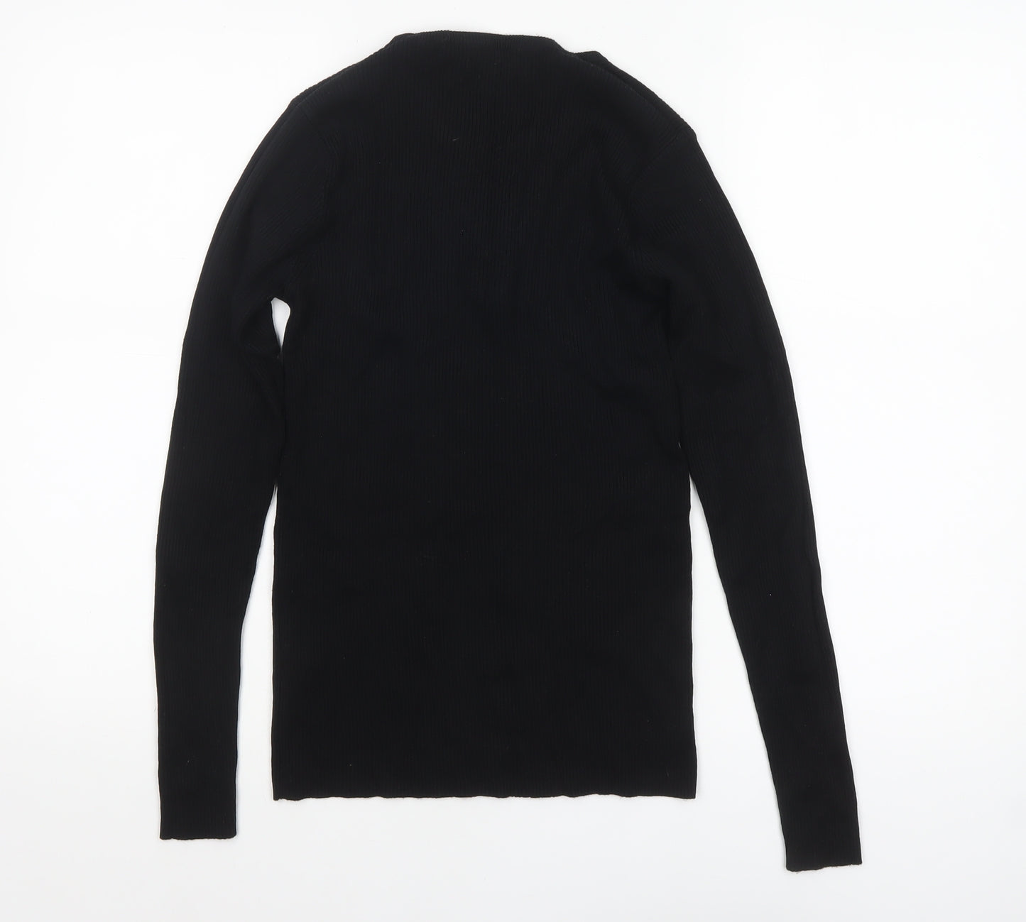 Society 8 Womens Black V-Neck Lace Up Knit Jumper Size 12