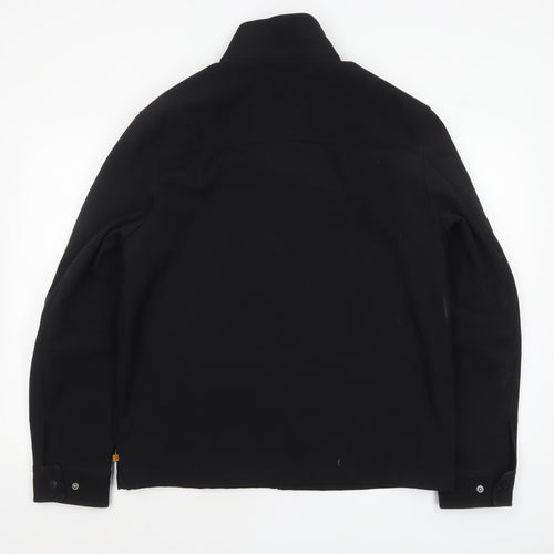 Farah Men's Black Softshell Jacket L Full Zip Stand Collar