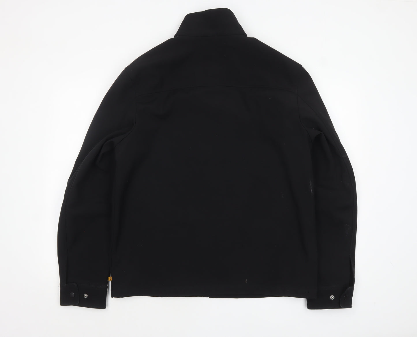 Farah Men's Black Softshell Jacket L Full Zip Stand Collar