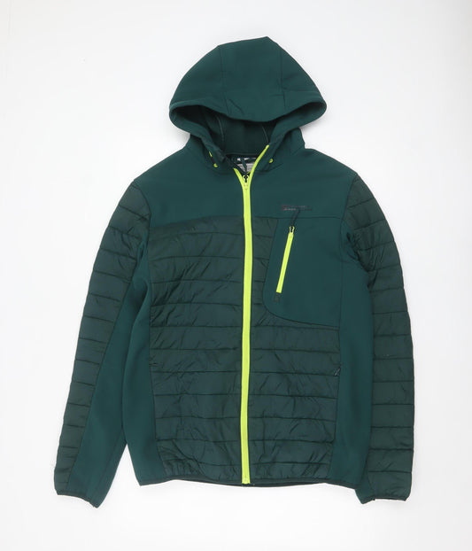 Mountain Warehouse Men's Green M Hooded Puffer Jacket Softshell