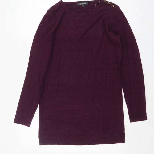 Bonmarché Women’s Purple Size 10 Acrylic Boat Neck Jumper