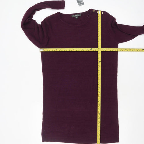 Bonmarché Women’s Purple Size 10 Acrylic Boat Neck Jumper