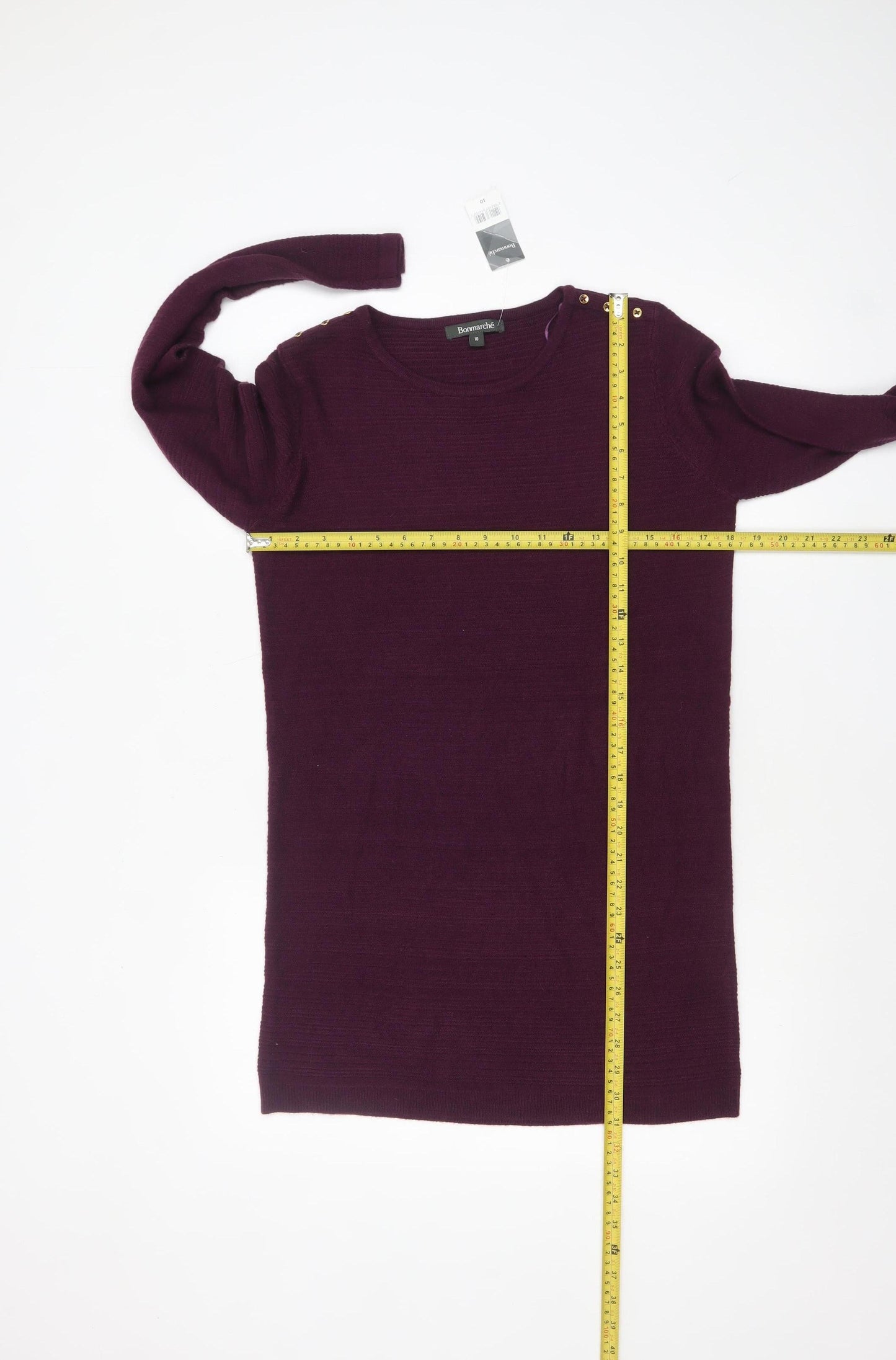 Bonmarché Women’s Purple Size 10 Acrylic Boat Neck Jumper