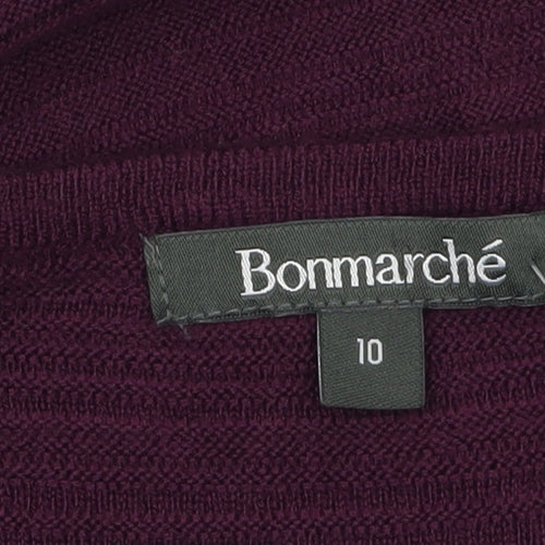 Bonmarché Women’s Purple Size 10 Acrylic Boat Neck Jumper