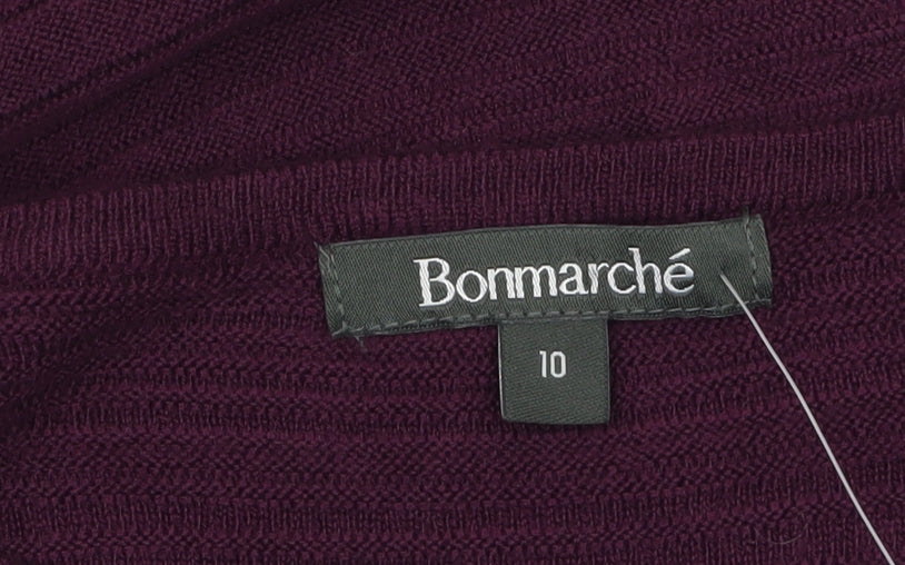 Bonmarché Women’s Purple Size 10 Acrylic Boat Neck Jumper