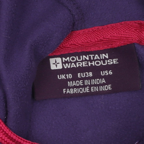 Mountain Warehouse Women's Purple Fleece Hoodie UK10 1/2 Zip Pullover