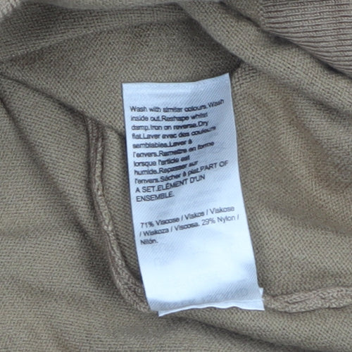 River Island Men's Beige XL 1/4 Zip High Neck Jumper