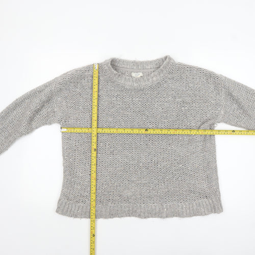 Fat Face Women’s Grey Chunky Knit Pullover Jumper Size 14