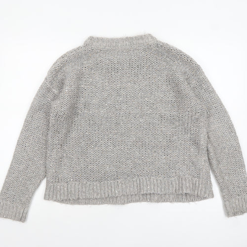 Fat Face Women’s Grey Chunky Knit Pullover Jumper Size 14