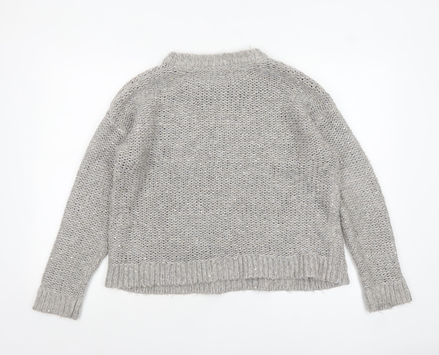 Fat Face Women’s Grey Chunky Knit Pullover Jumper Size 14
