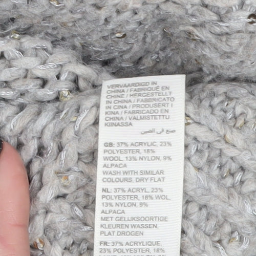 Fat Face Women’s Grey Chunky Knit Pullover Jumper Size 14