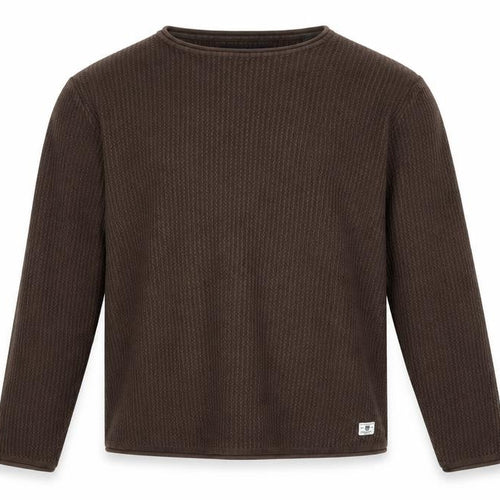 Jack & Jones Men’s Brown Waffle Knit Crew Neck Jumper XL Regular Fit