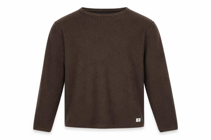 Jack & Jones Men’s Brown Waffle Knit Crew Neck Jumper XL Regular Fit