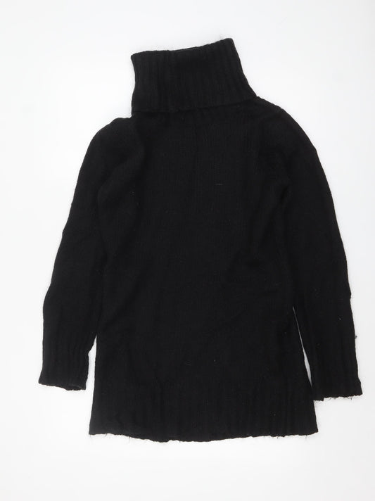 H&M Womens Black Roll Neck Chunky Knit Long Sleeve Pullover Jumper Size M