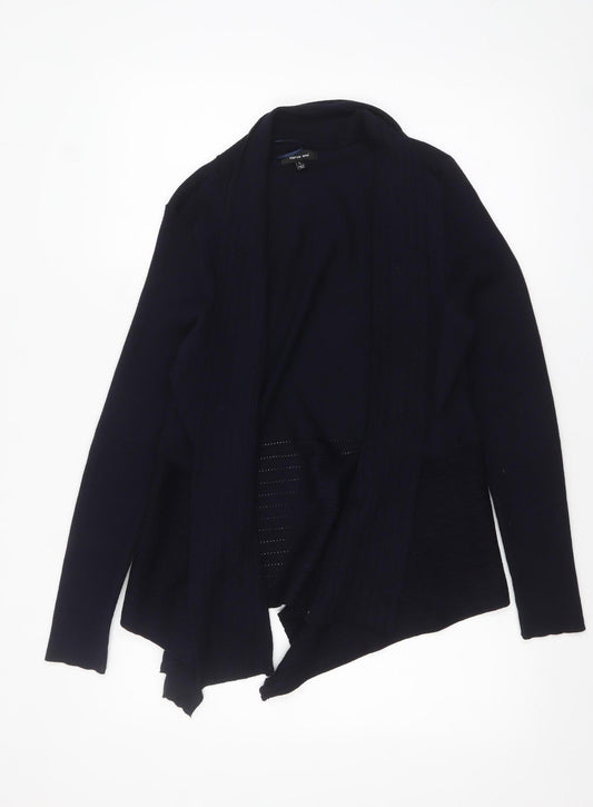 Verve Ami Women Black L Lightweight Open Knit Cardigan