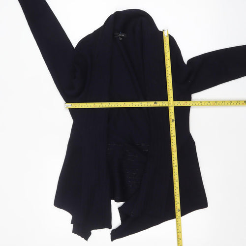 Verve Ami Women Black L Lightweight Open Knit Cardigan