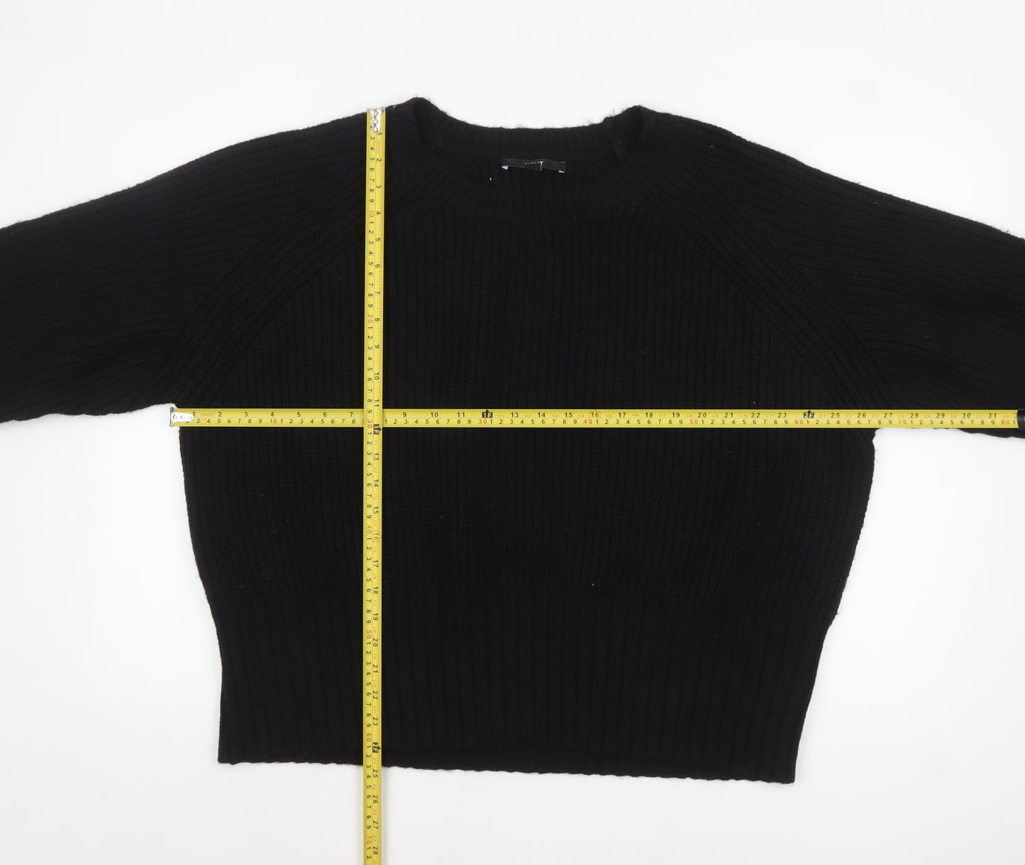 Next Women’s Black XL Chunky Knit Crew Neck Pullover Jumper