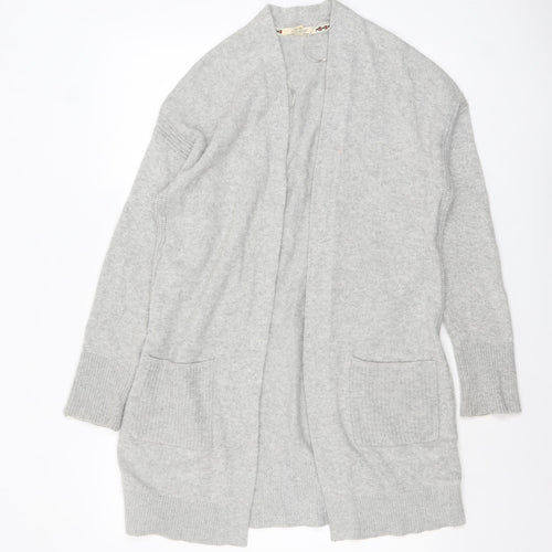 White Stuff Womens Grey Merino Wool Blend Cardigan Size 12