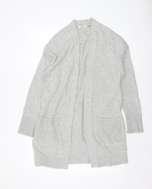 White Stuff Womens Grey Merino Wool Blend Cardigan Size 12