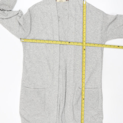 White Stuff Womens Grey Merino Wool Blend Cardigan Size 12