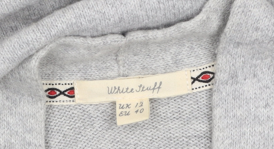 White Stuff Womens Grey Merino Wool Blend Cardigan Size 12