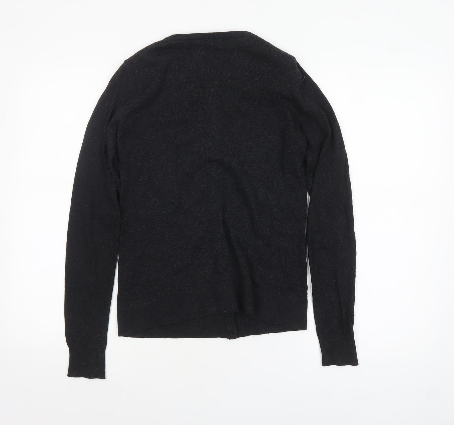 The White Company Women's Black V-Neck Cardigan Size 8