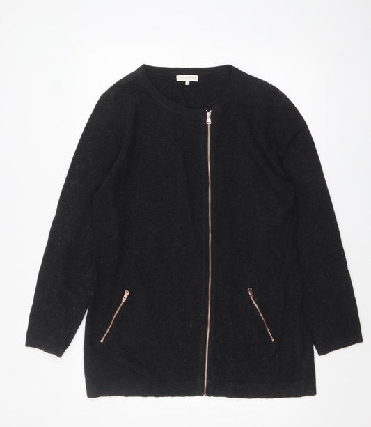 Lakeland Women's Black Full Zip Long Sleeve Knit Jumper Size 18