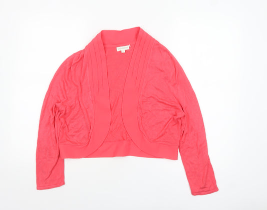 Monsoon Women Coral Pink L Shrug Cardigan Viscose Knit Lightweight