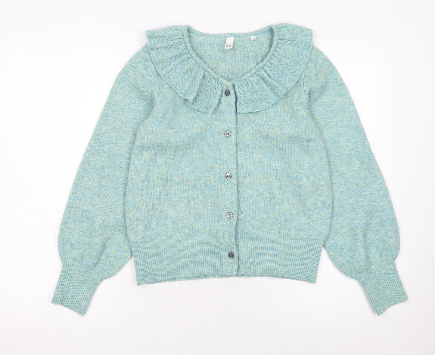 AND/OR Women's Blue Collared Knit Cardigan Size S