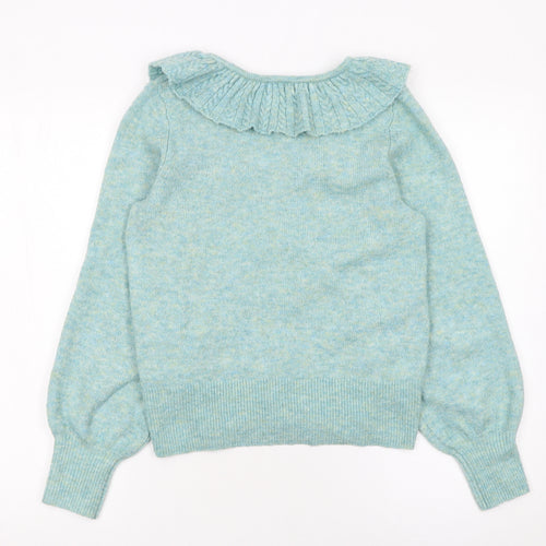 AND/OR Women's Blue Collared Knit Cardigan Size S