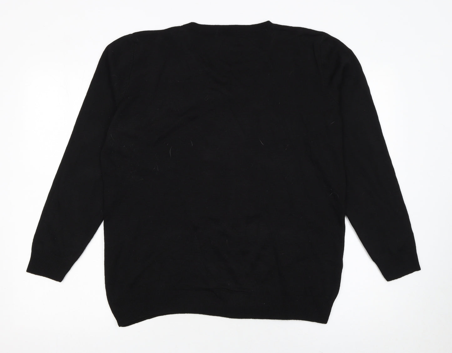 Select Womens Black Christmas Dog Sequin Jumper L